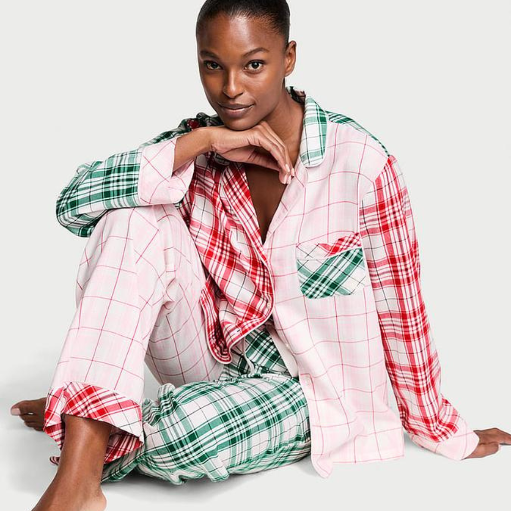 Plaid Long Sleepwear Set-Original Pajamas