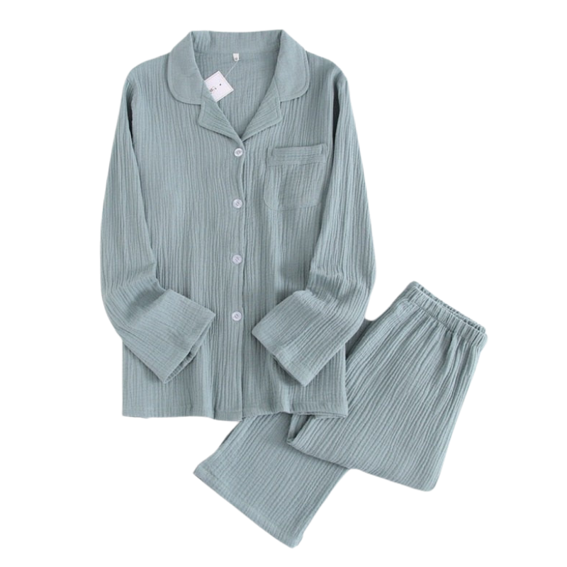 The Ruched Solid Set Original Pajamas 2 Piece Pj Set-Original Pajamas