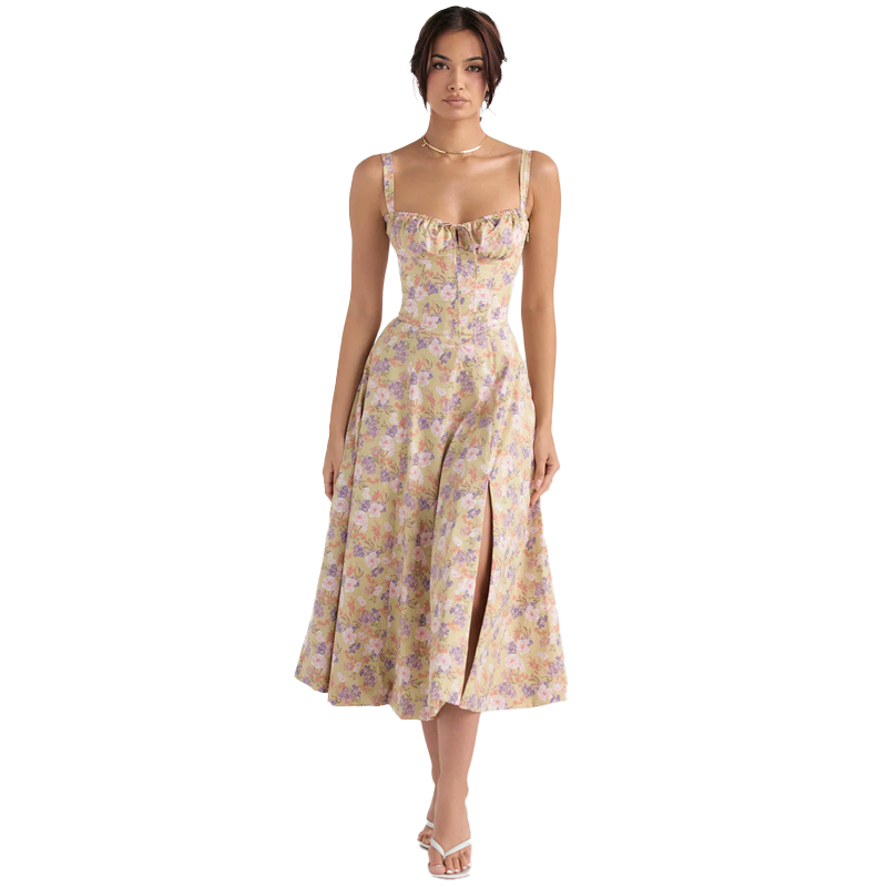 Floral Bustier Midriff Waist Shaper Dress-Original Pajamas