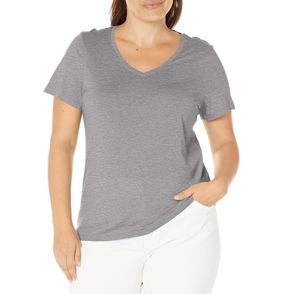 Short Sleeve V Neck T Shirt For Lounging