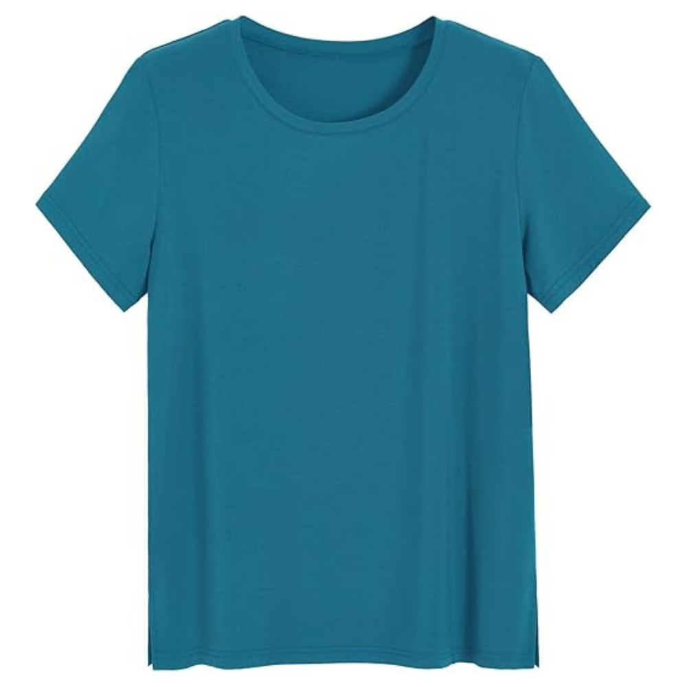 Short Sleeve Solid Pajama T Shirt For Women
