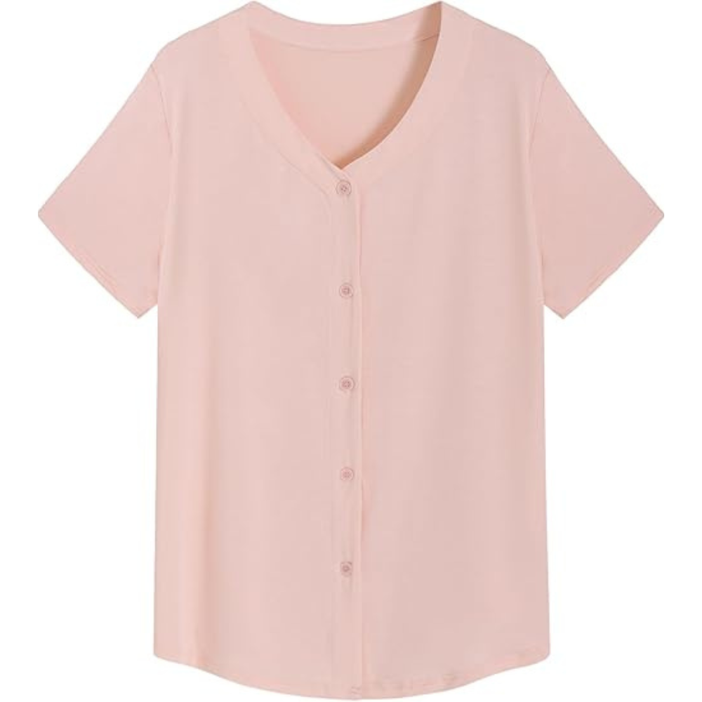 Women Bamboo Viscose Button Up Pajama Shirt