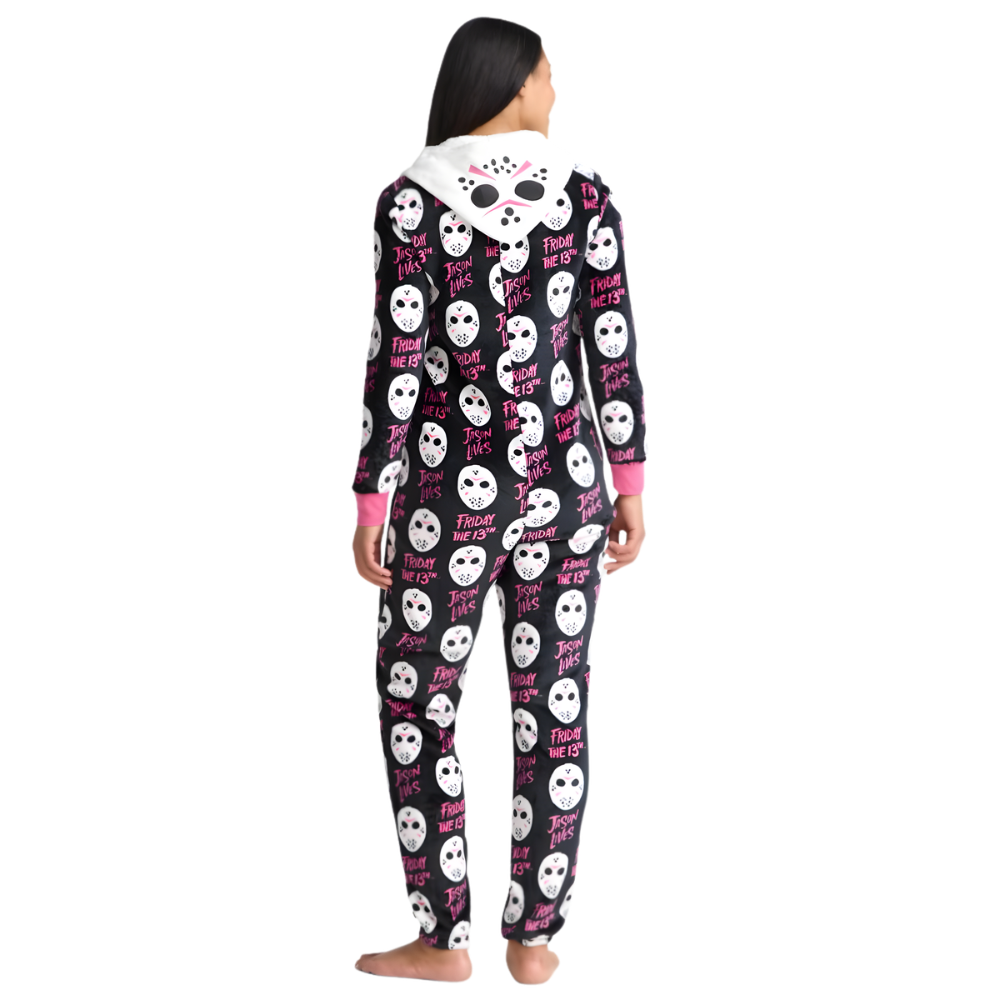 Graphic Union Suit With Character Print And Hood For Women