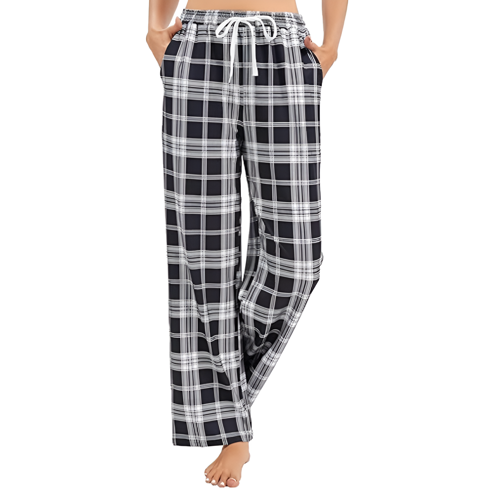 Plaid Sleep Pajama Pants With Pockets For Women
