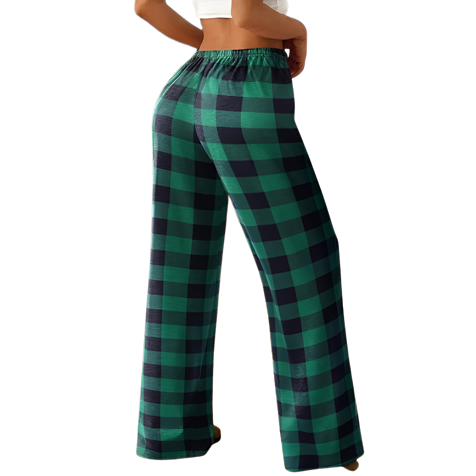 Lightweight Plaid Sleep Lounge Pants With Pockets For Women