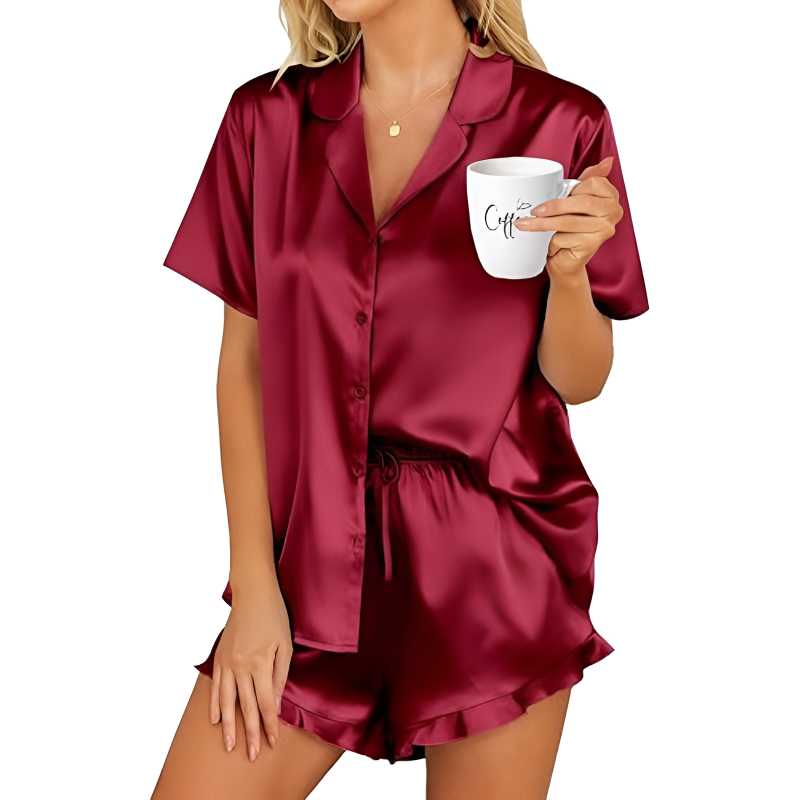 Pink Leopard Satin Pajama Set