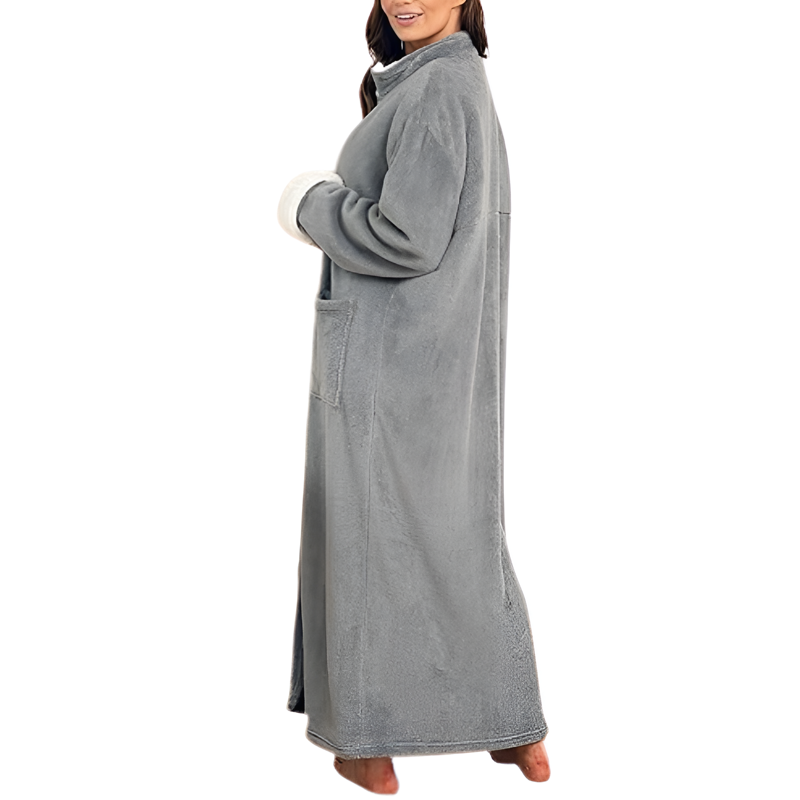 Long Zip Up Robes Plush Zipper Robes For Plus Size Housecoats Zipper Front