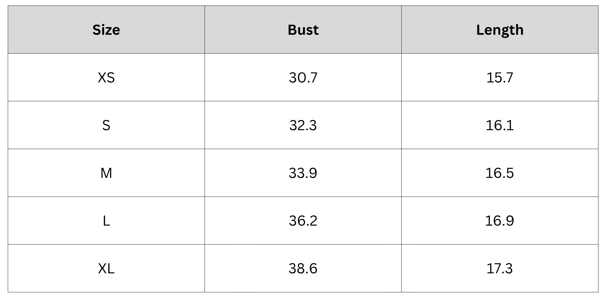 Size Chart