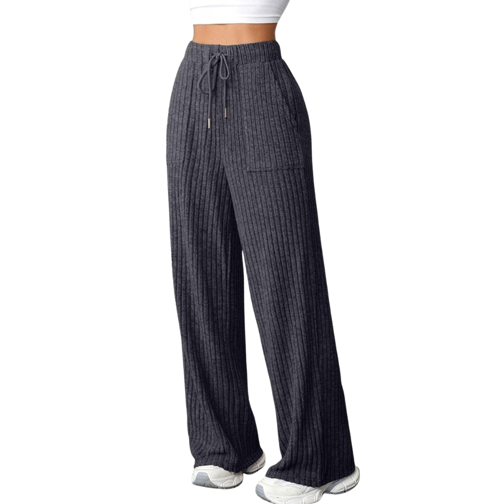 Ribbed Knit Lounge Pants With Pockets