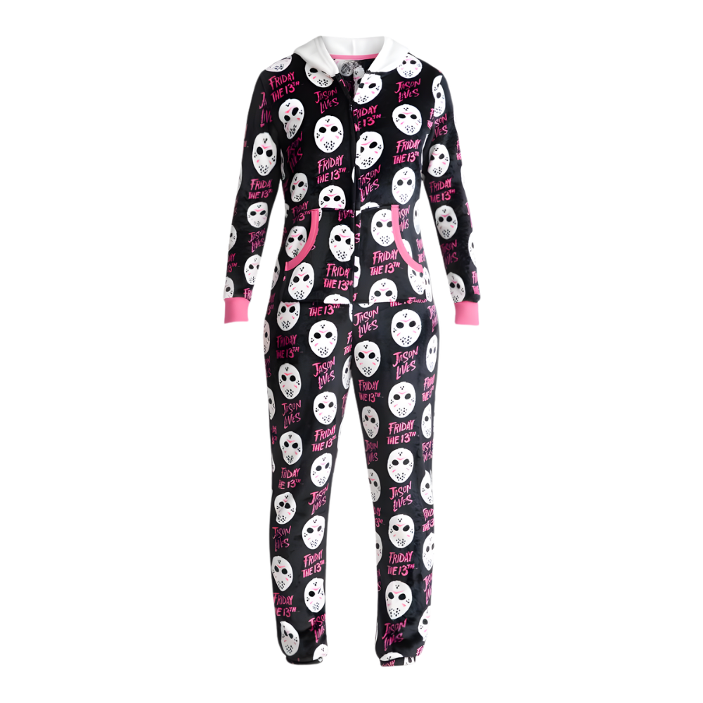 Graphic Union Suit With Character Print And Hood For Women