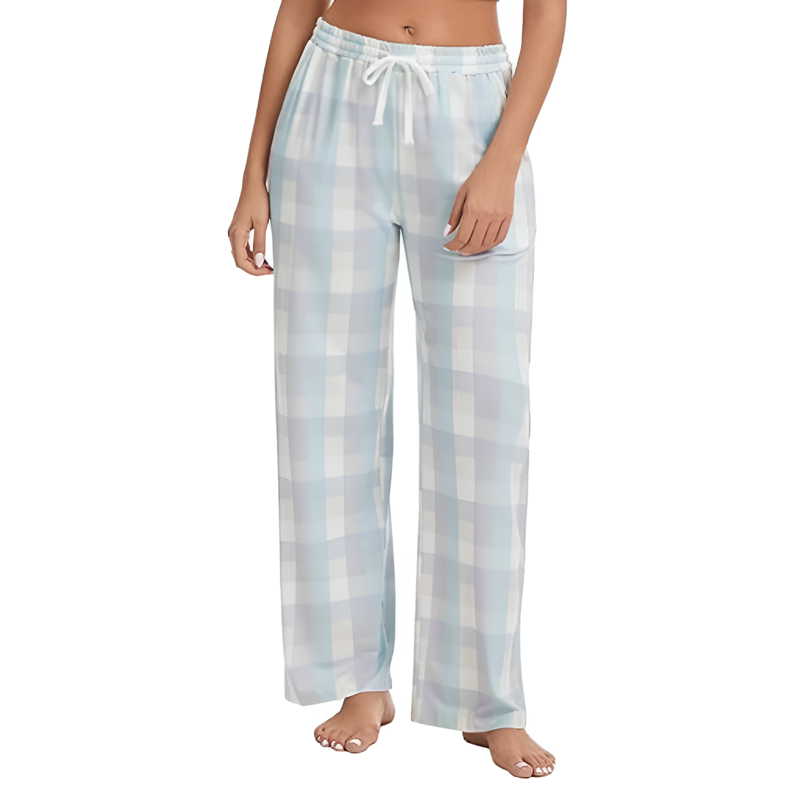 Plaid Sleep Pajama Pants With Pockets For Women