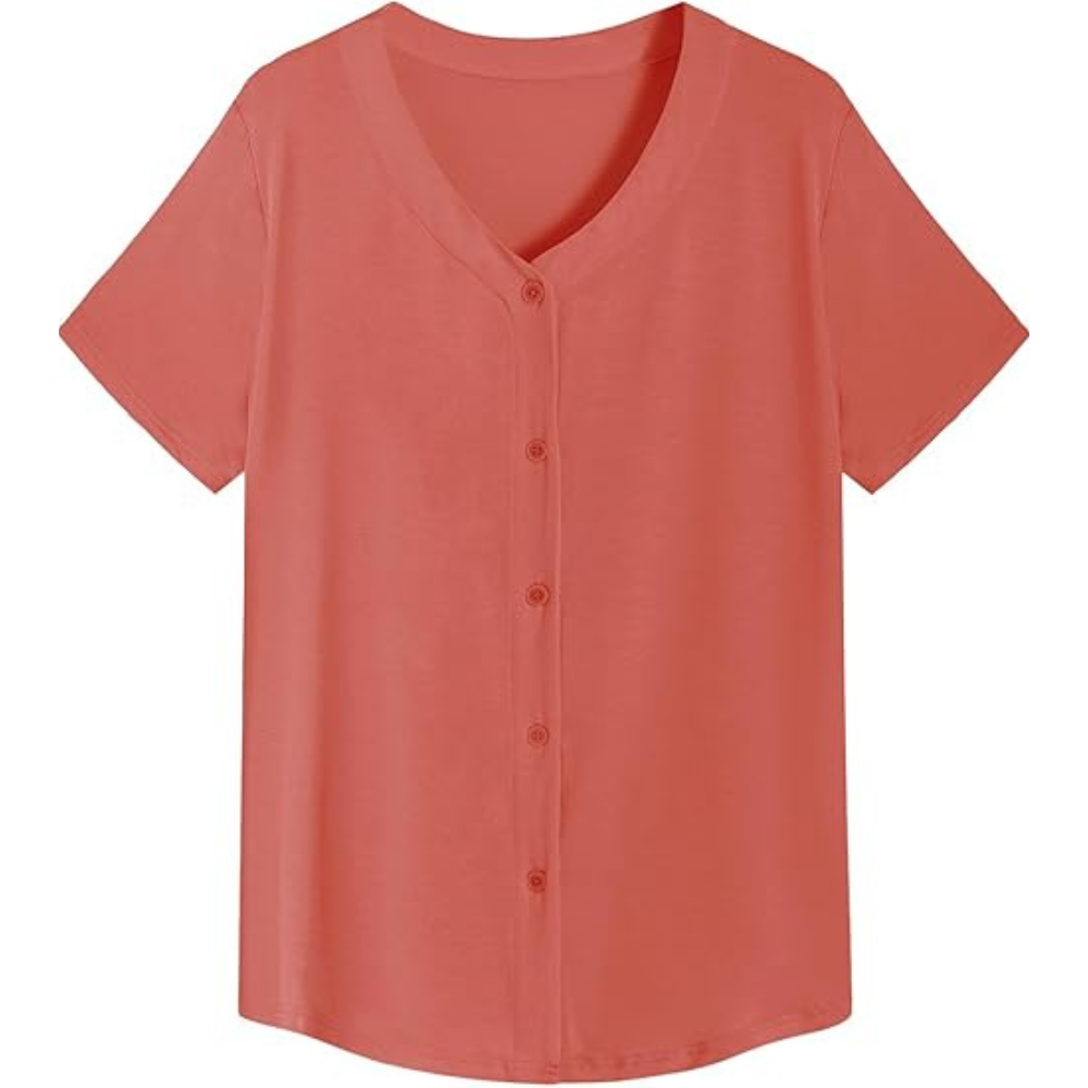 Women Bamboo Viscose Button Up Pajama Shirt