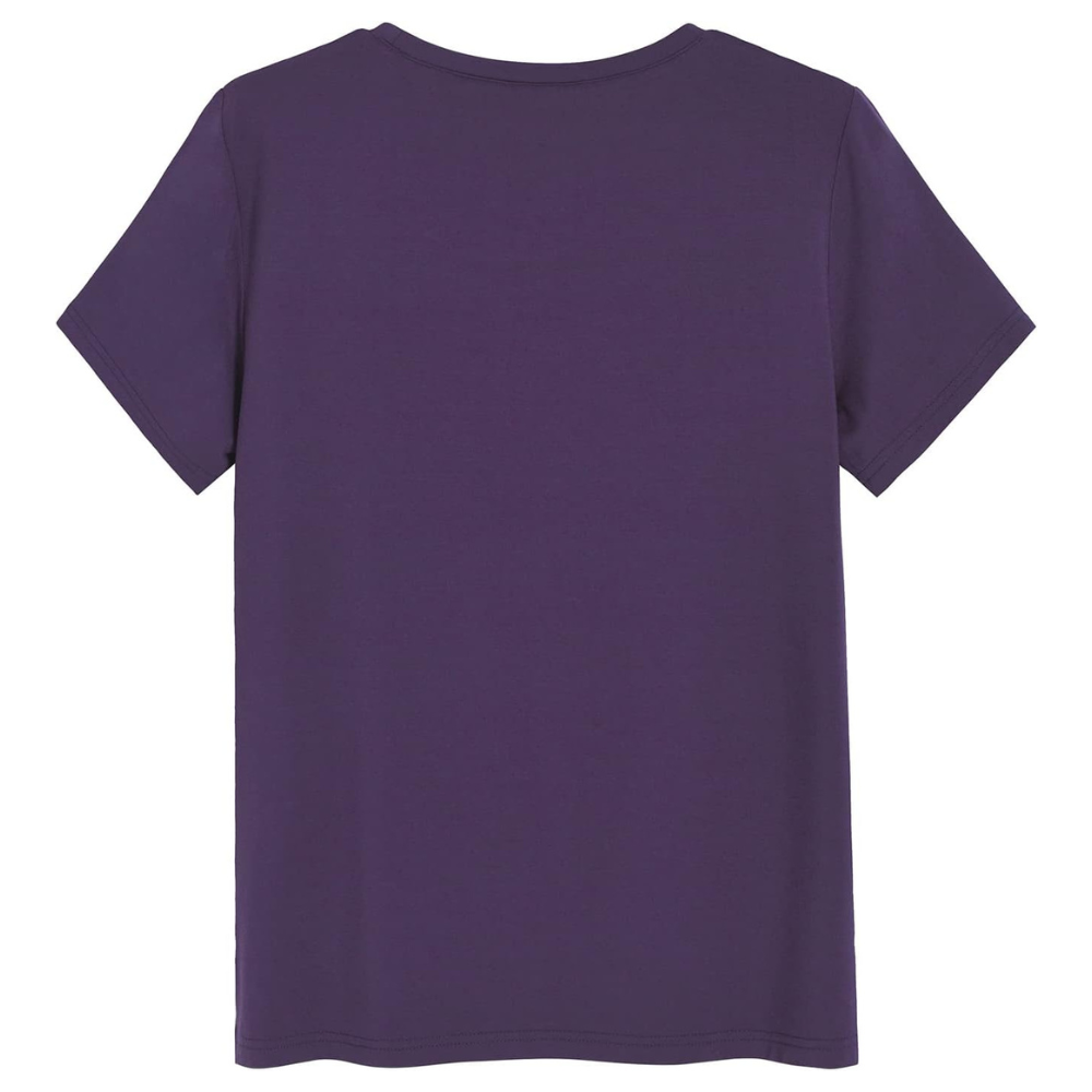 Short Sleeve Solid Pajama T Shirt For Women