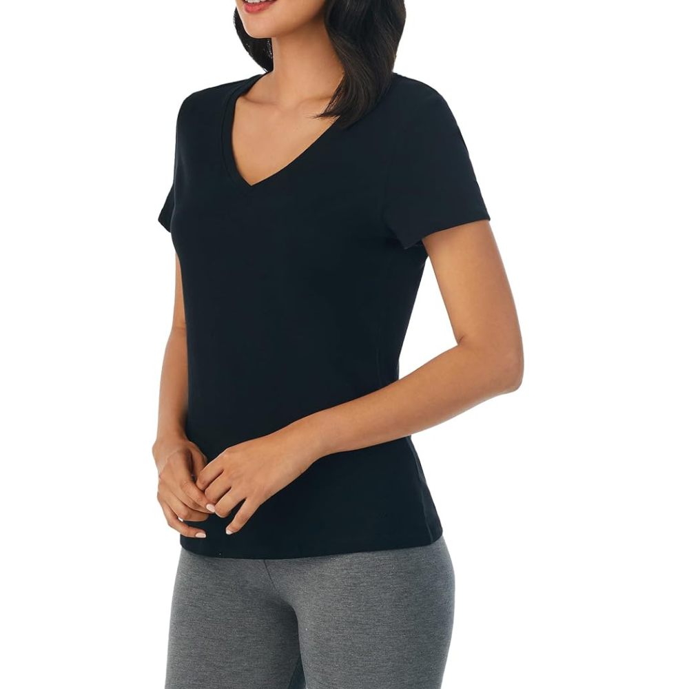 Cotton Knit V Style Sleep Shirt Pajama Top