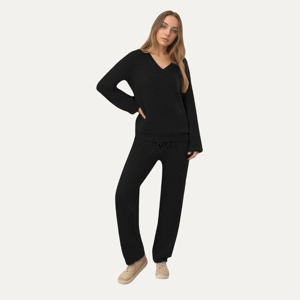 2 Pieces Fuzzy Fleece Pajama Set For Women