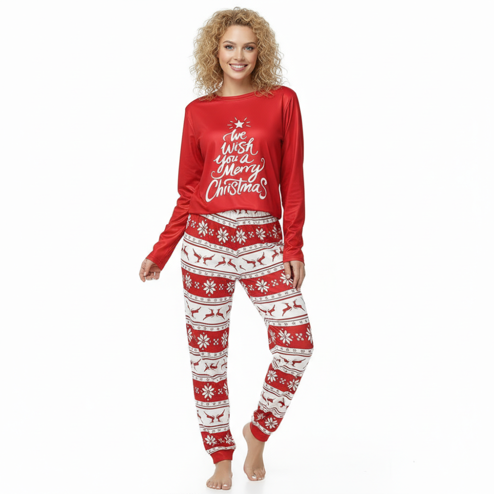Matching Family Christmas Pajamas Sets With Bear Print For Winter Holidays