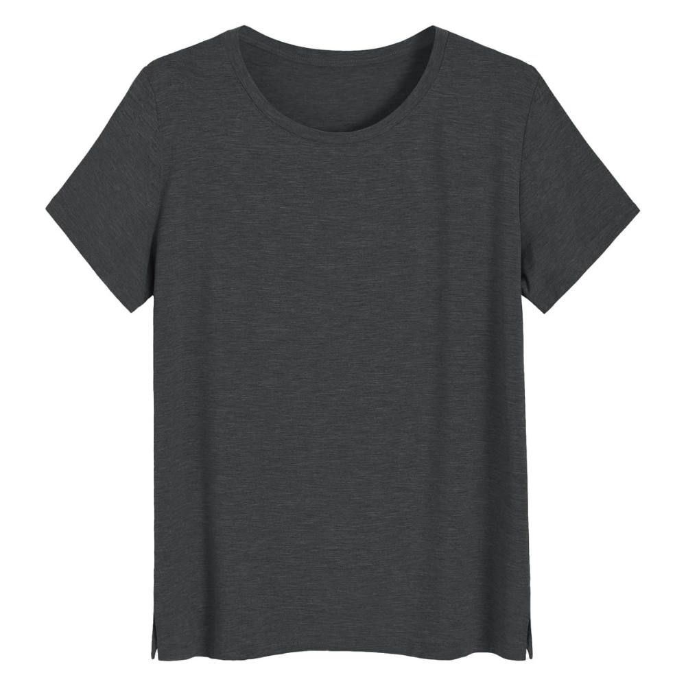 Short Sleeve Solid Pajama T Shirt For Women