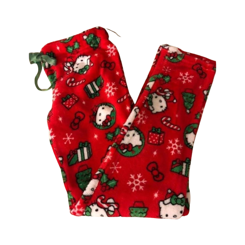 Cartoon Cat Print Pajama Pants