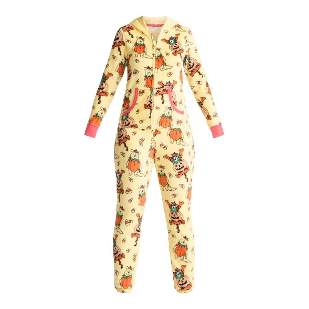 Graphic Union Suit With Character Print And Hood For Women