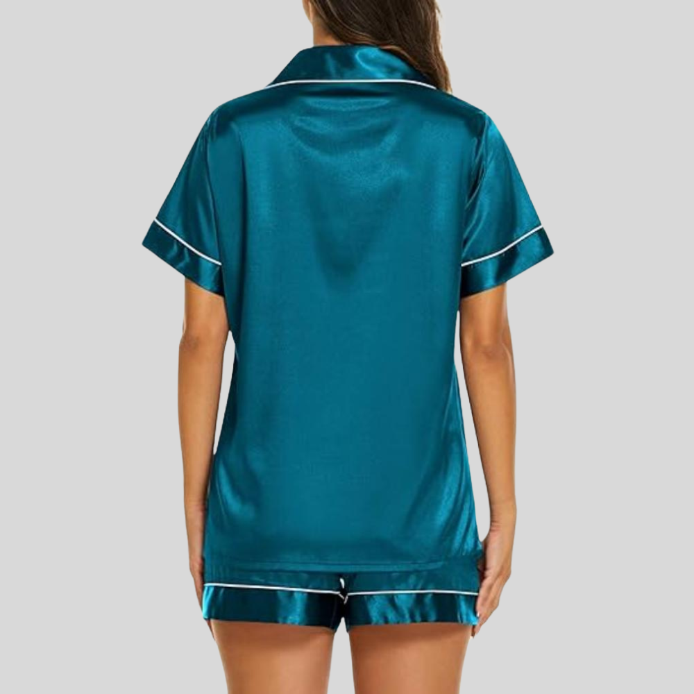 2 Piece Short Sleeve Button Down Loungewear