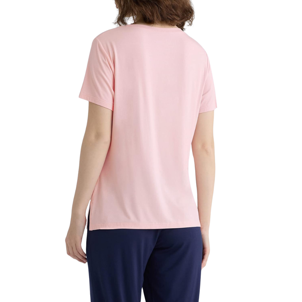 Short Sleeve Solid Pajama T Shirt For Women