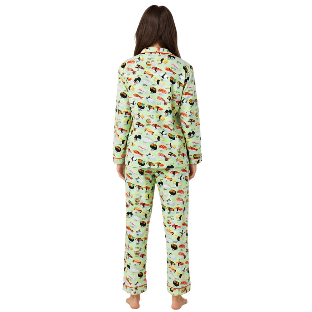 Vintage Christmas Flannel Pajama Set For Women