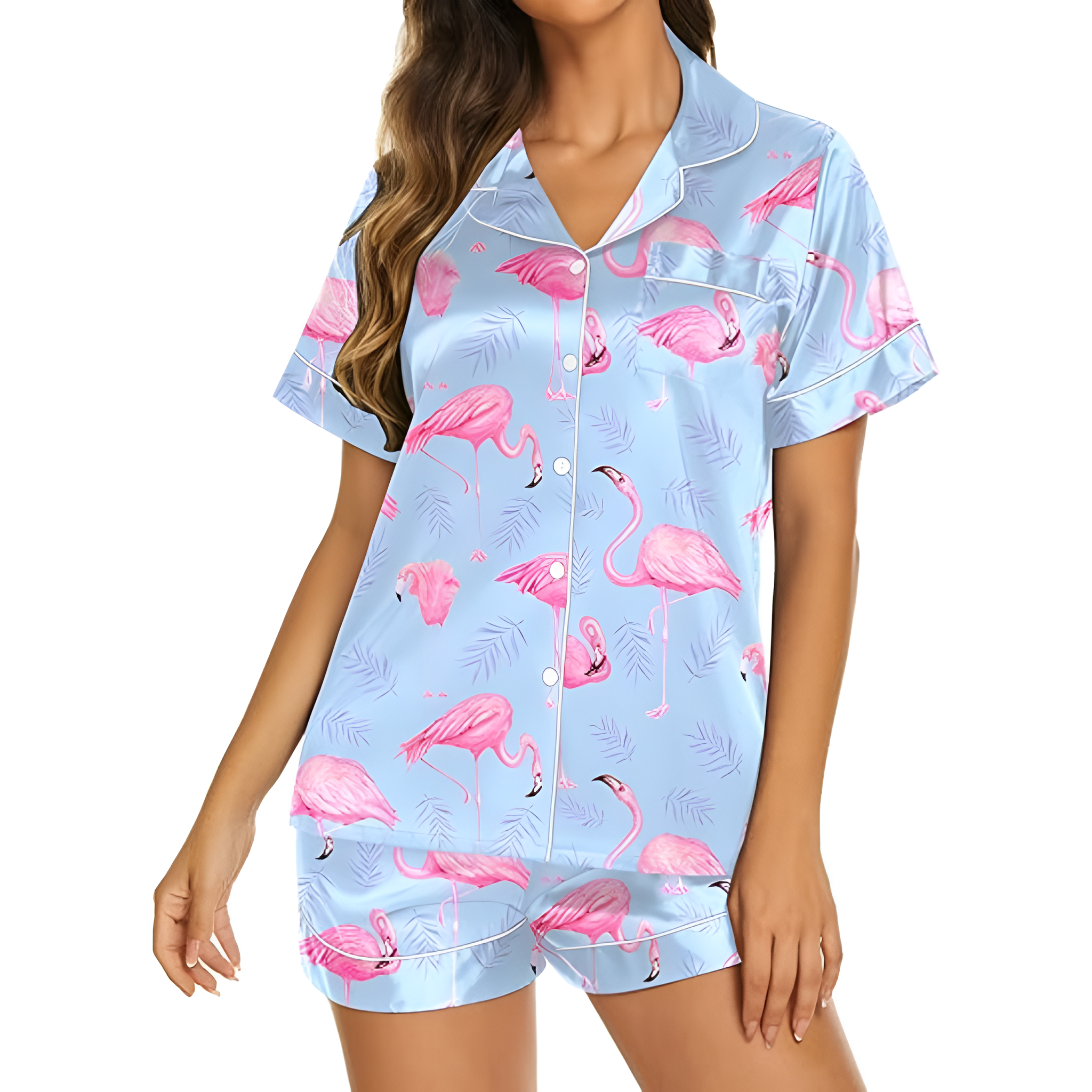 2 Piece Pajama Set For Women With Top And Shorts