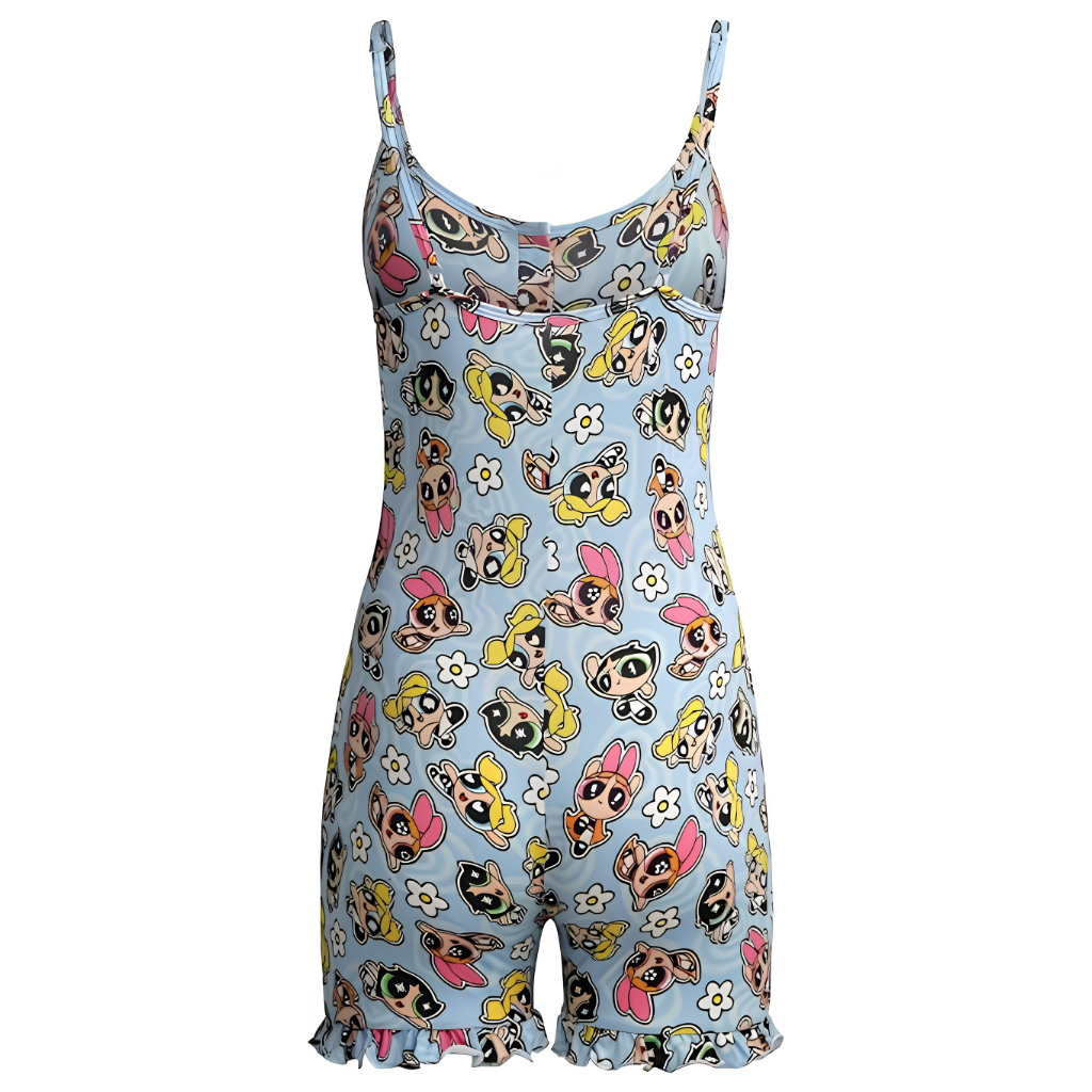 Casual One Piece Sleeveless Romper Sleepwear Lounge Outfit For Women