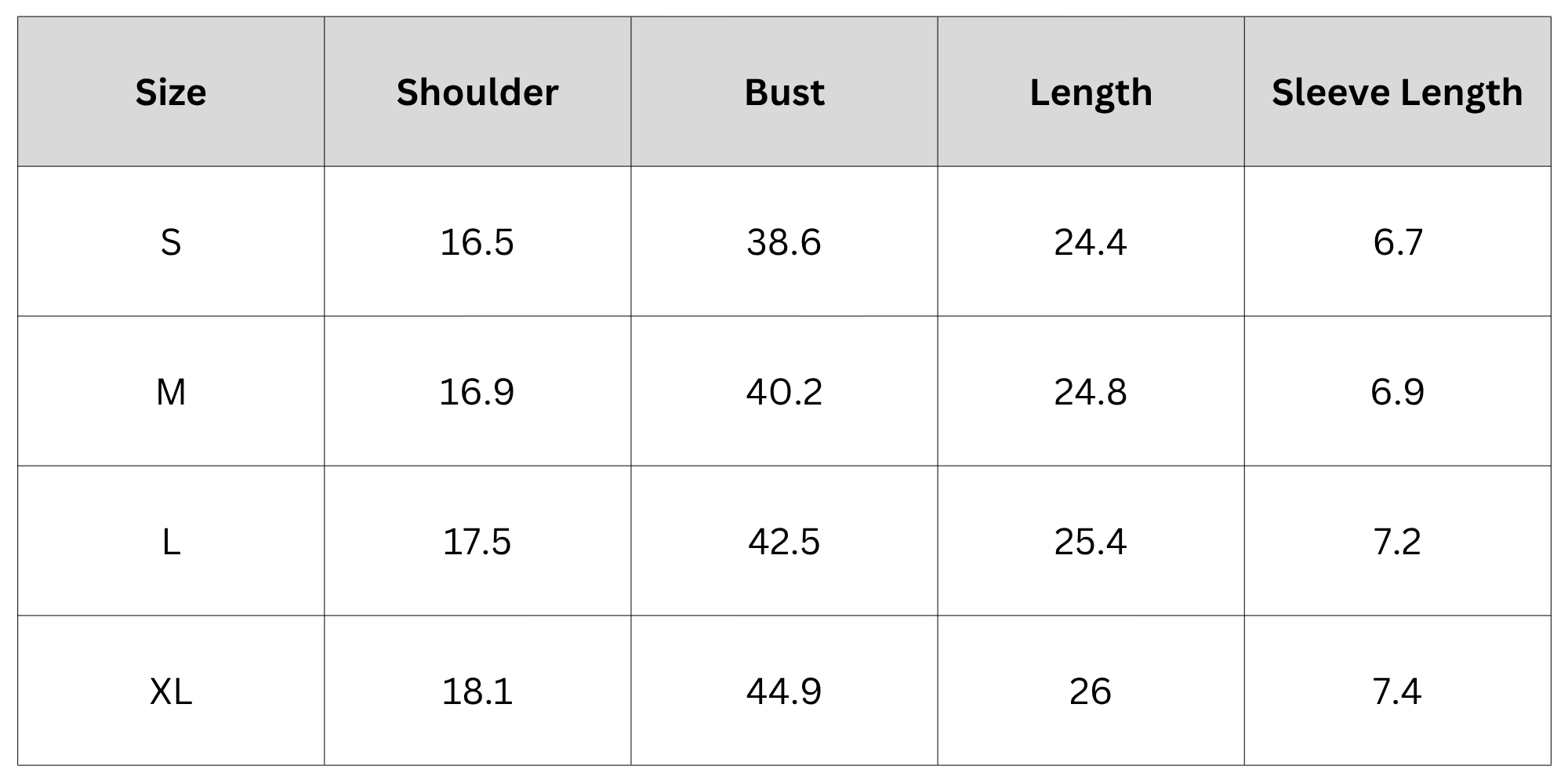 Size Chart