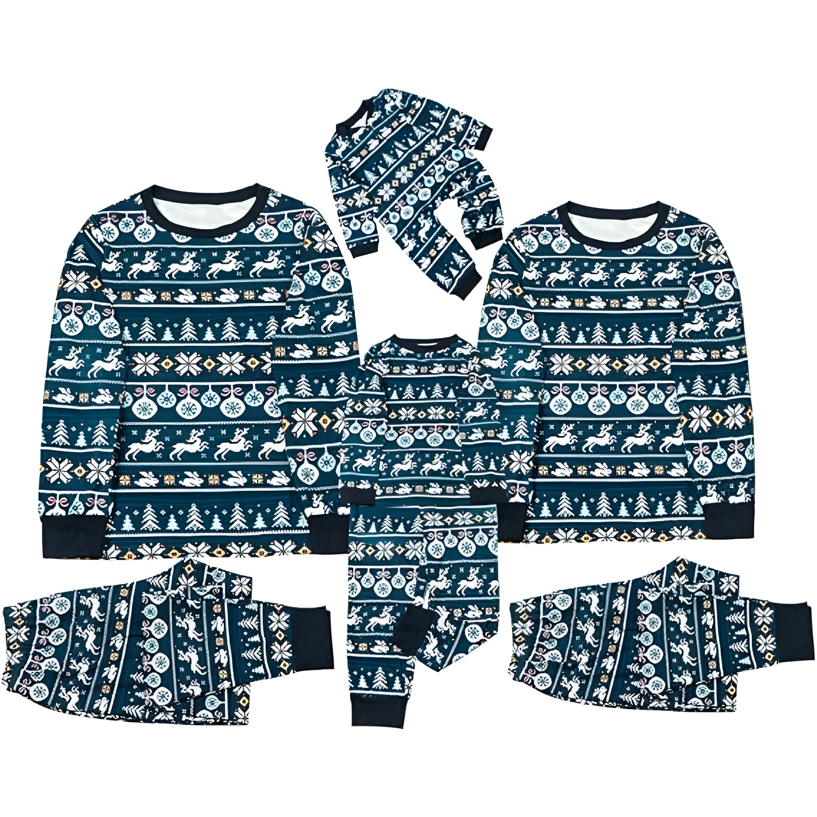 Festive Matching Christmas Pajama Set With Winter Print Design