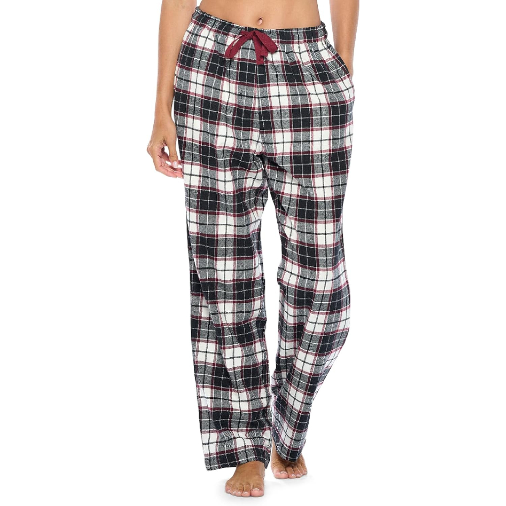 Lounge Pajama Pants With Checkered Pattern For Women
