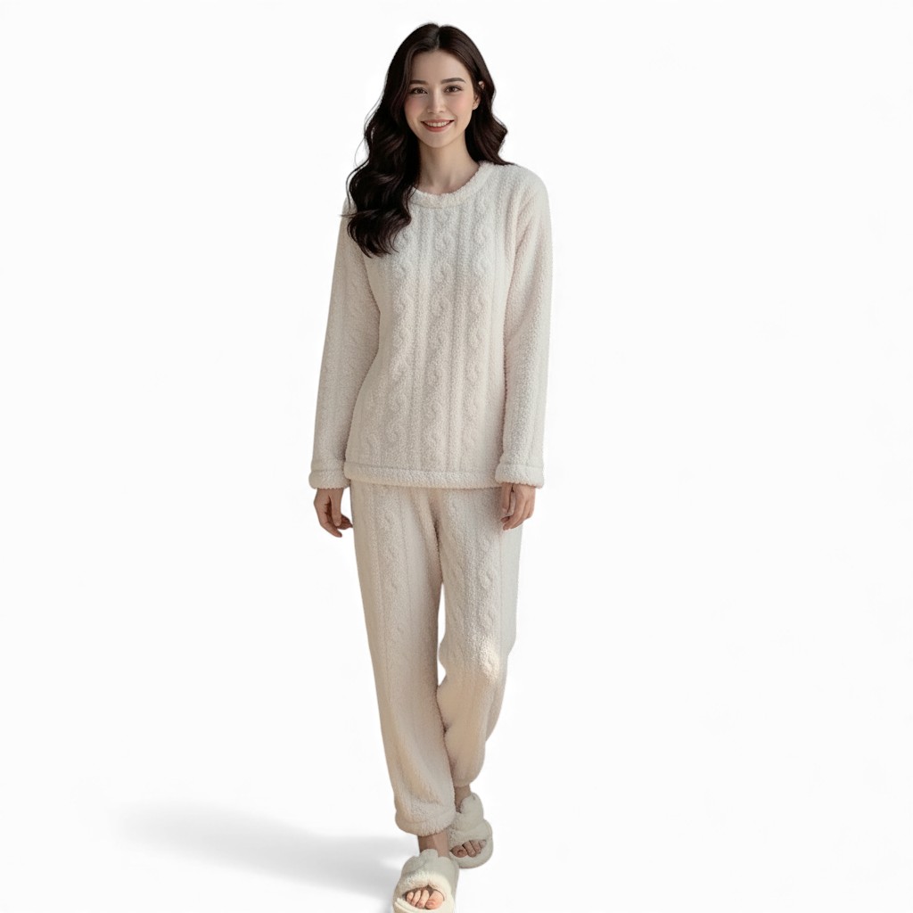 Two Piece Plush Fleece Loungewear Set