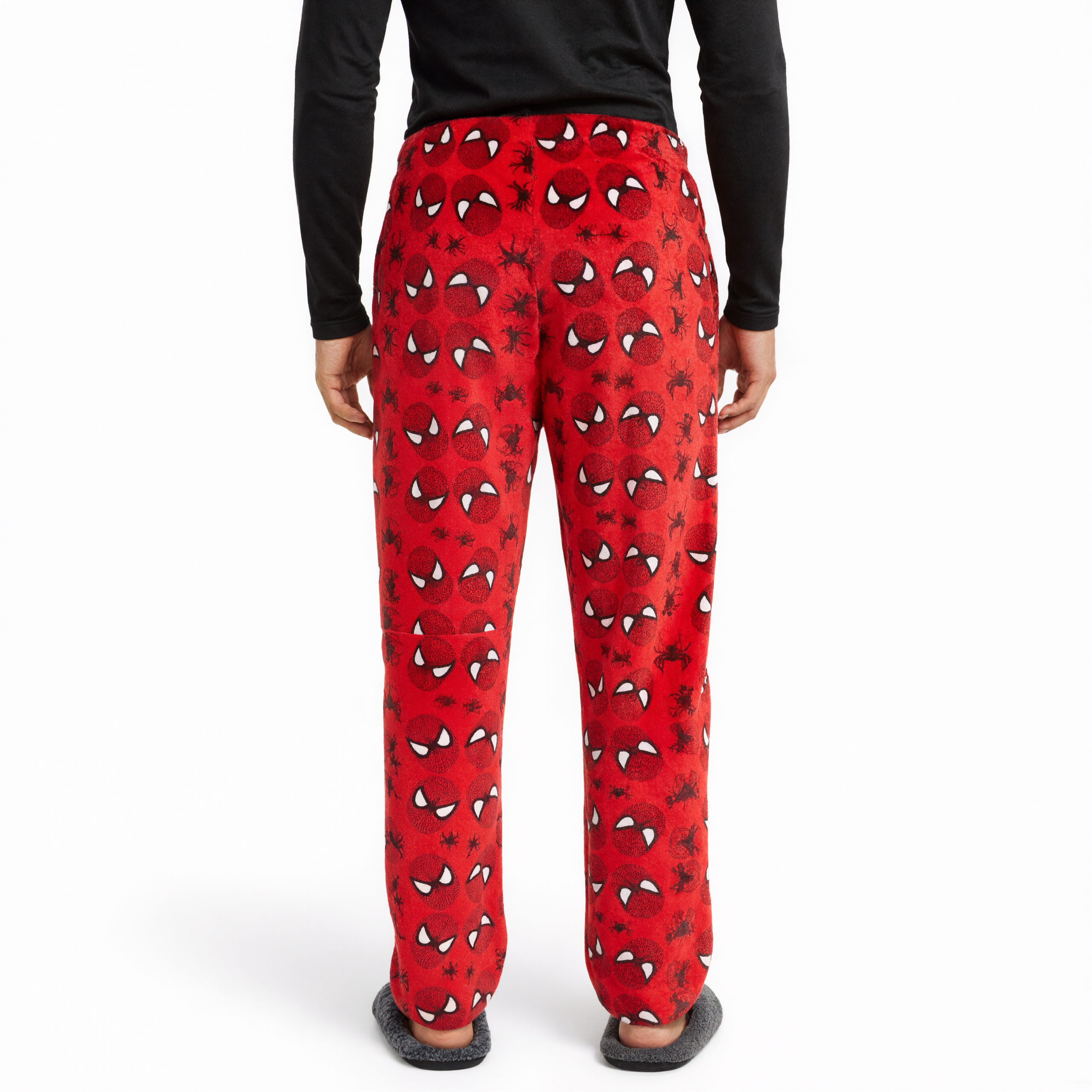 Cotton Velvet Spider Print Loose Pajama Pants