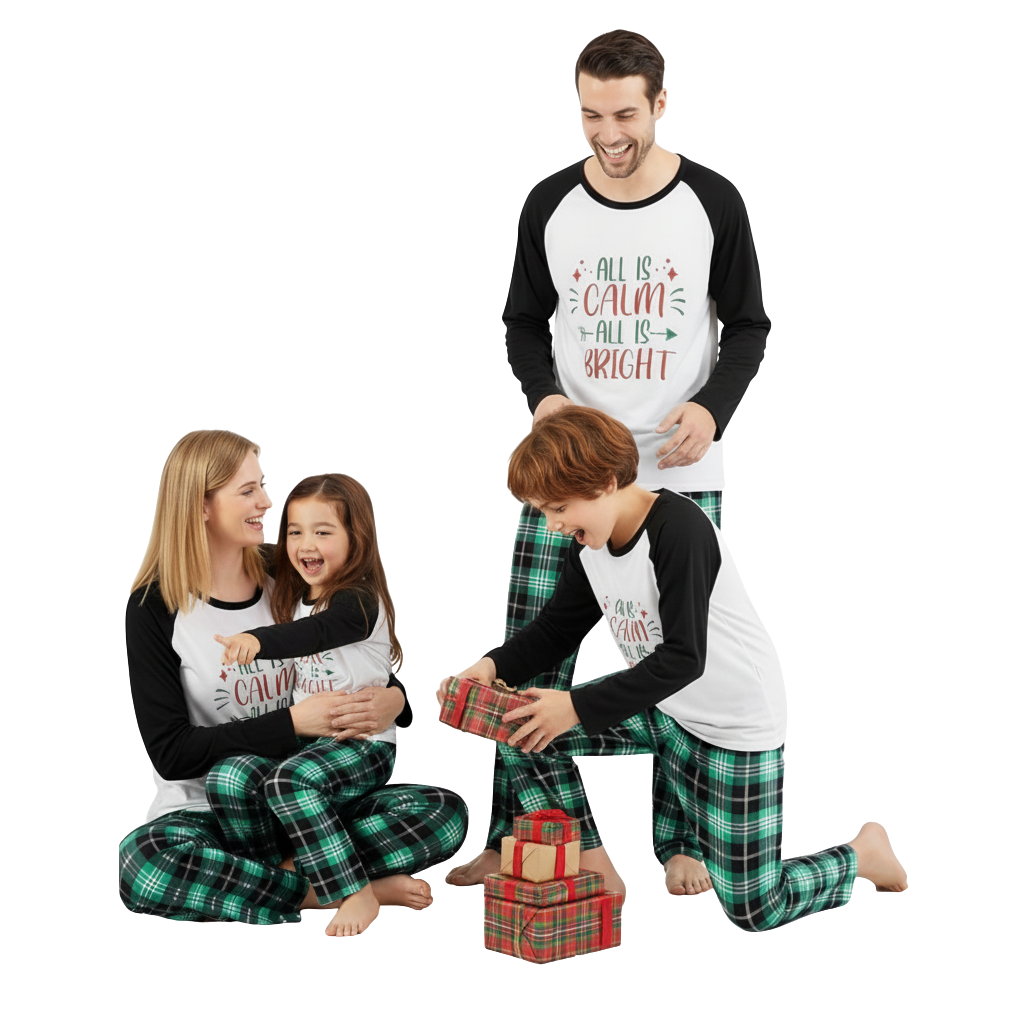 Christmas Themed Printed Family Matching Pajama Set