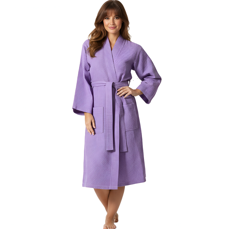 Waffle Knit Lightweight Kimono Spa Bath Robes For Women