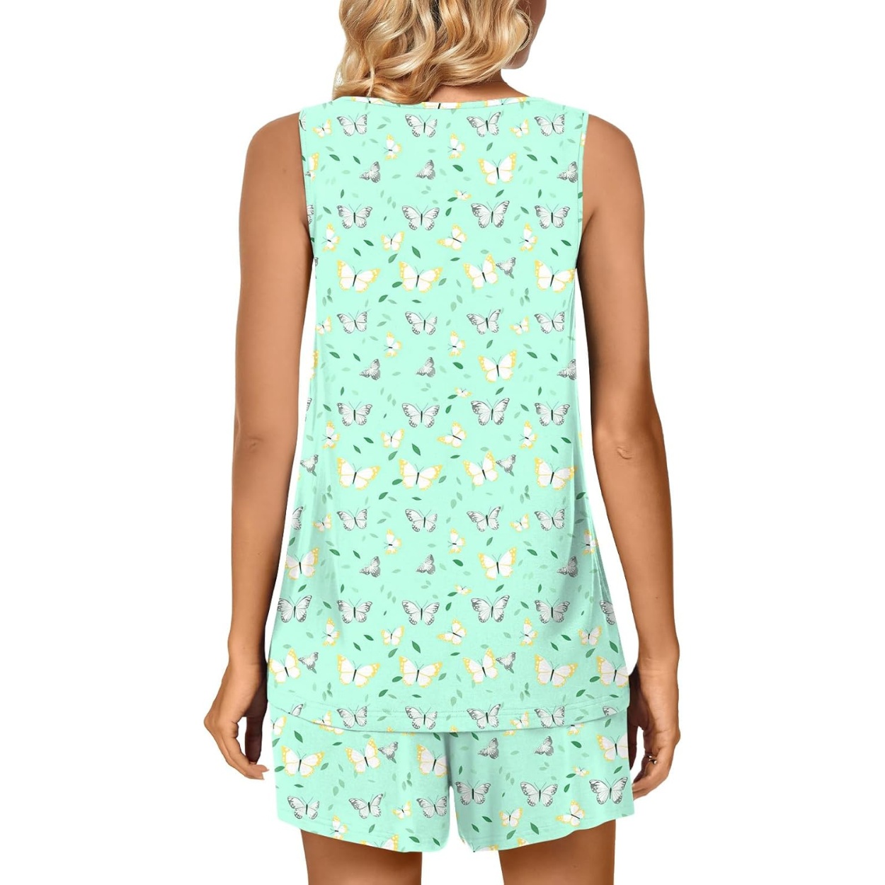 Summer Lounge Set Soft Tank Top Pajamas With Matching Shorts For Women