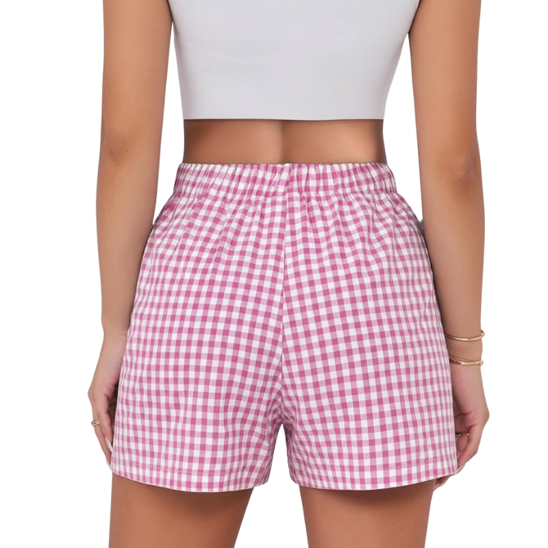Boxer Shorts For Women With Plaid Pattern