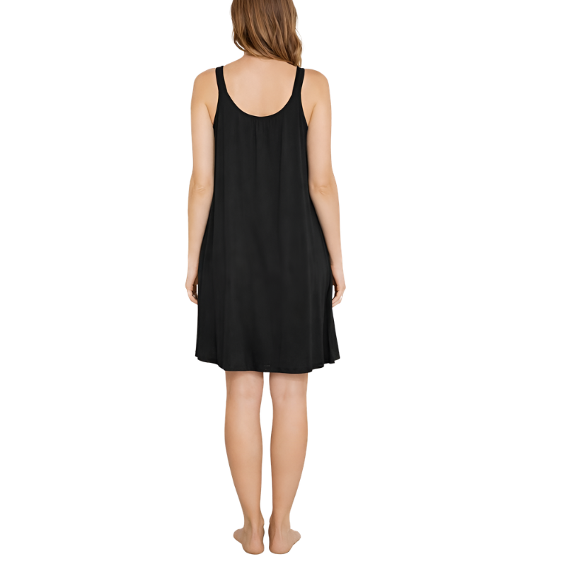 Sleeveless Wide Strap Pleated Nightgown
