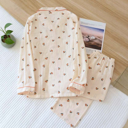 Women's Long Sleeve Printed 2 Piece Pajama Set-Original Pajamas