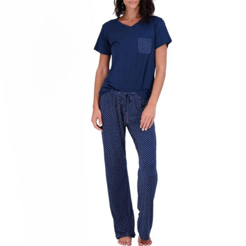Short Sleeve Top With Comfy Pants Set-Original Pajamas