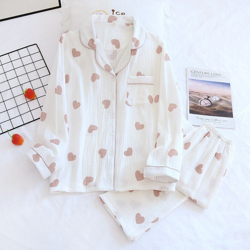 Women's Cotton Crepe Long Sleeve 2 Piece Pajama Set-Original Pajamas
