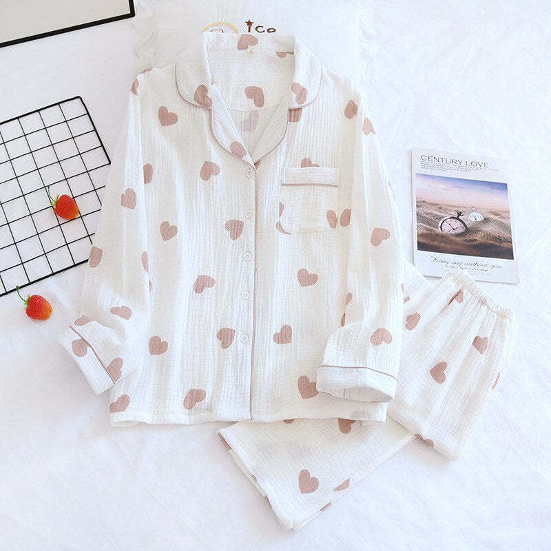 Women's Cotton Crepe Long Sleeve 2 Piece Pajama Set-Original Pajamas