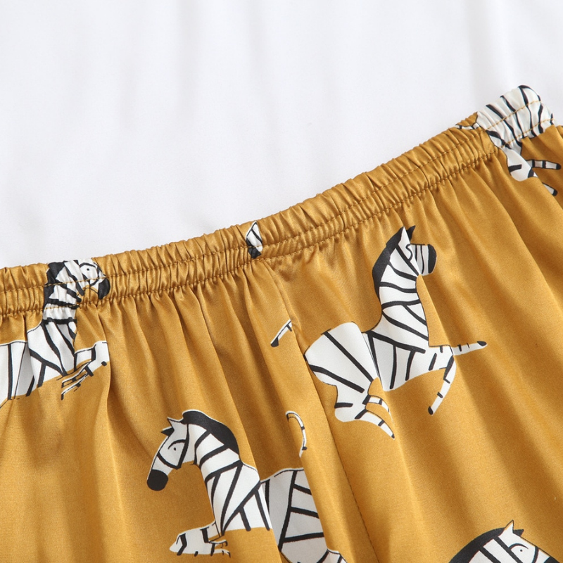 Zebra Print Pajama Female 3 Pieces Home Wear Affordable Pajama Sets-Original Pajamas