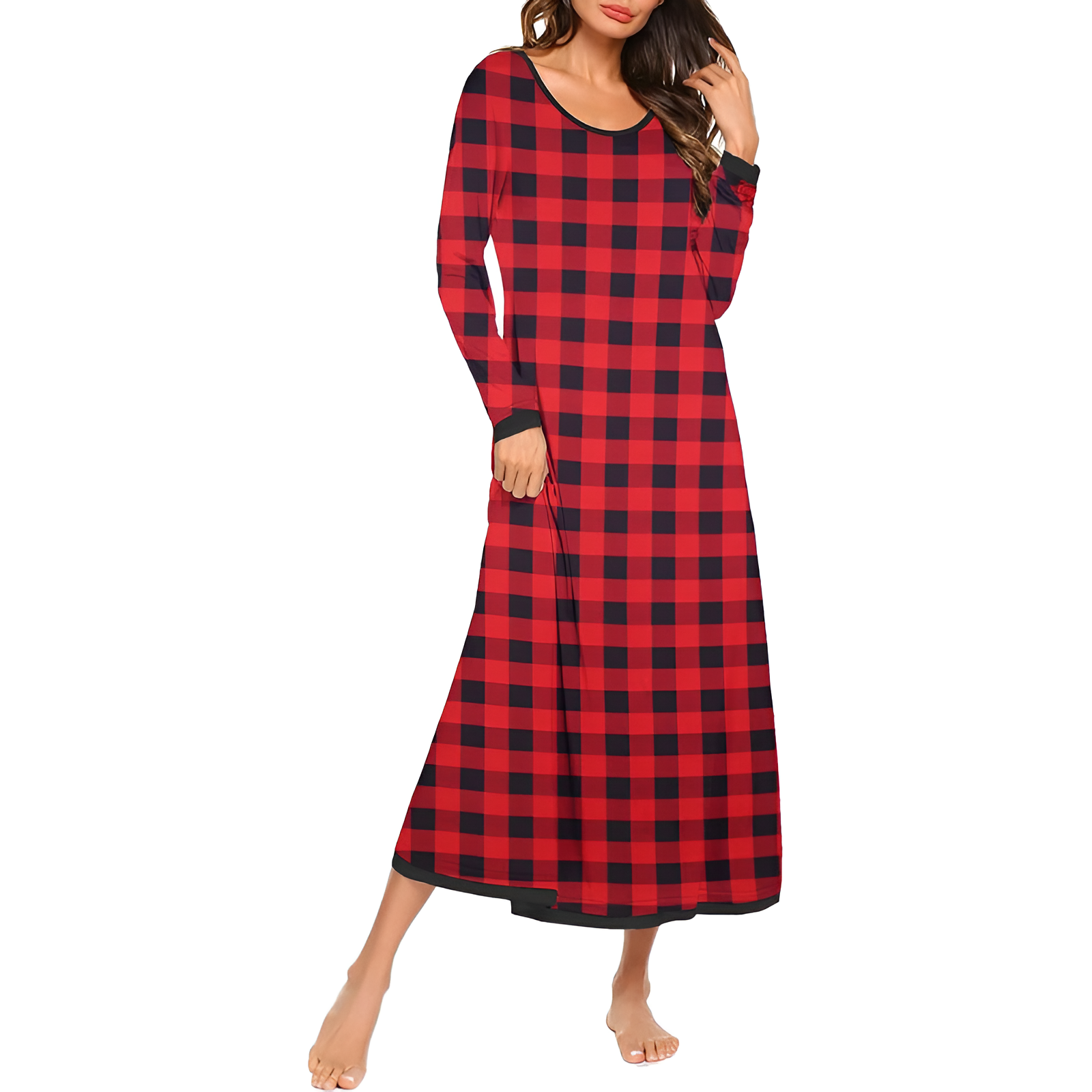 Full Length Nightgown With Long Sleeve Sleepwear For Women