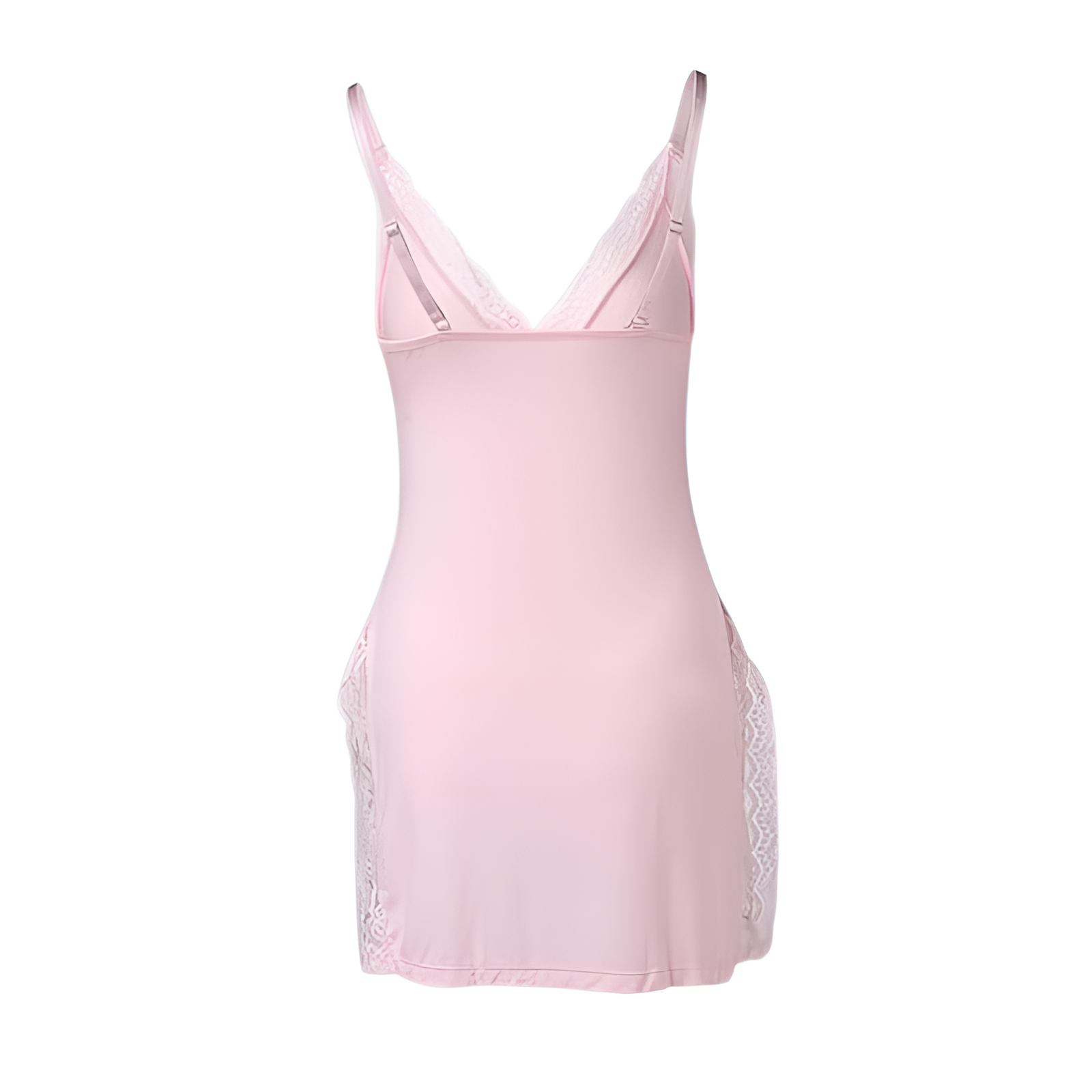 Cami Nightgown Dress With Lace Trim And Side Slit For Women