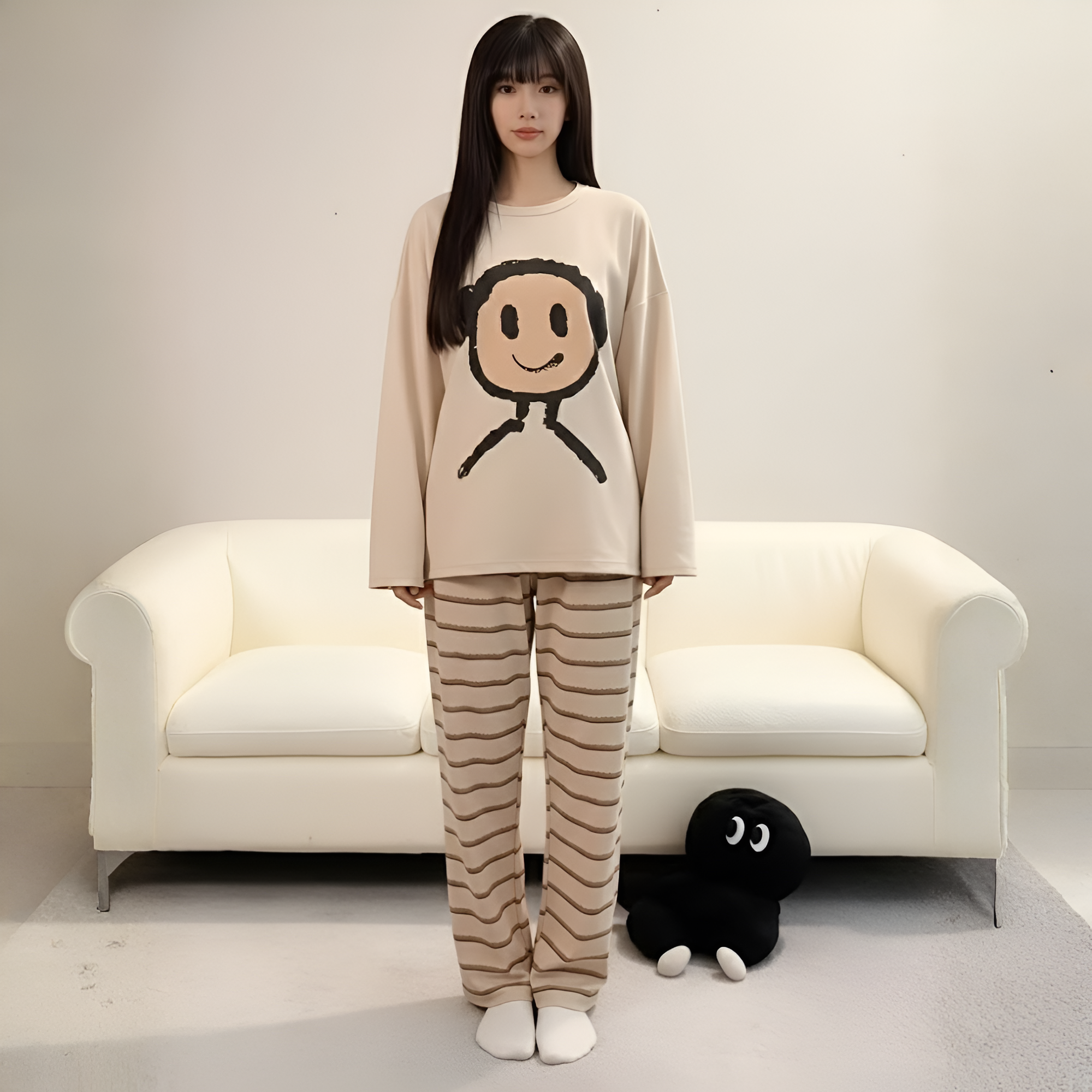 Print Women'S Long Sleeve Long Pants Or Men'S Long Sleeve Long Pants Set Men'S Set