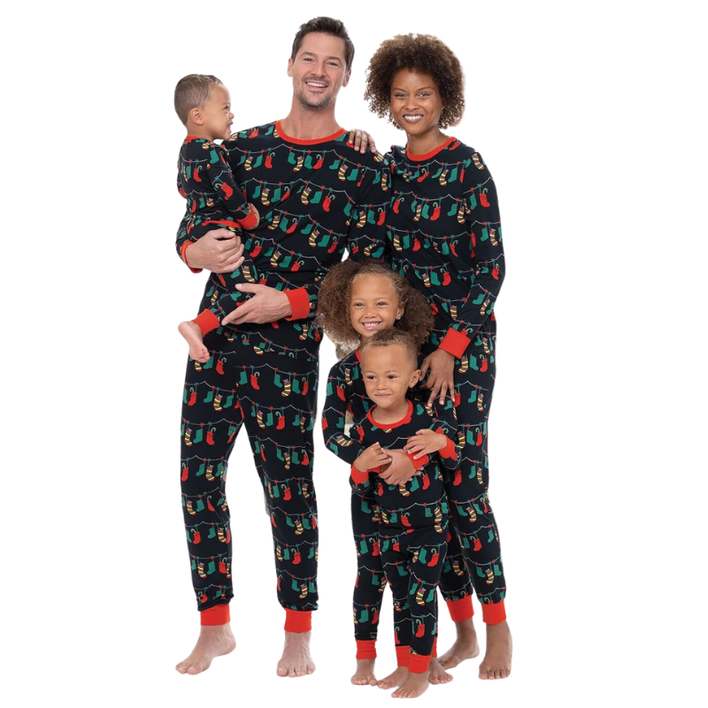 Family Christmas Socks Print Pajama Set-Original Pajamas