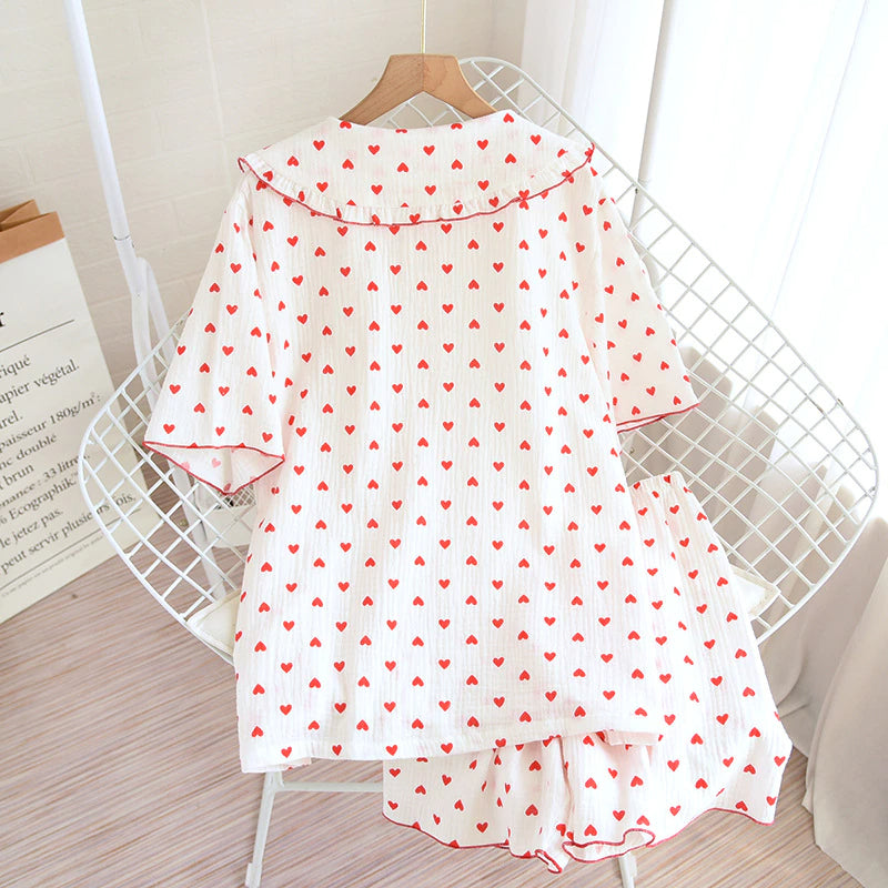 Women's Short Sleeve Japanese 2 Piece Pajama Set-Original Pajamas