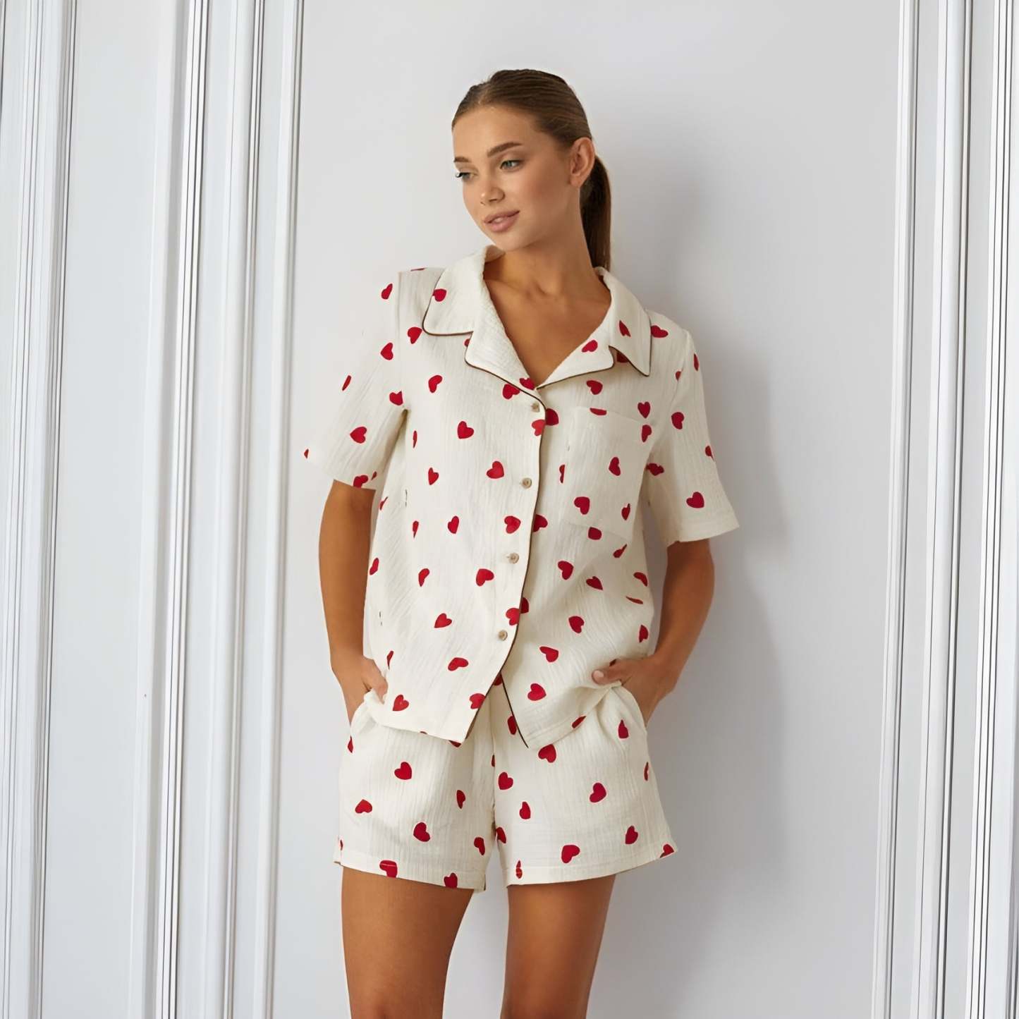 2 Piece Cordate Printed Comfy Pajama Set-Original Pajamas
