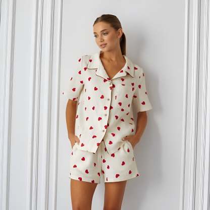 2 Piece Cordate Printed Comfy Pajama Set-Original Pajamas